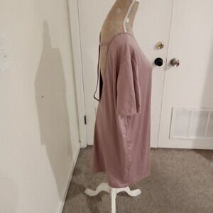Dusty Pink Knit Open Back  Nightgown